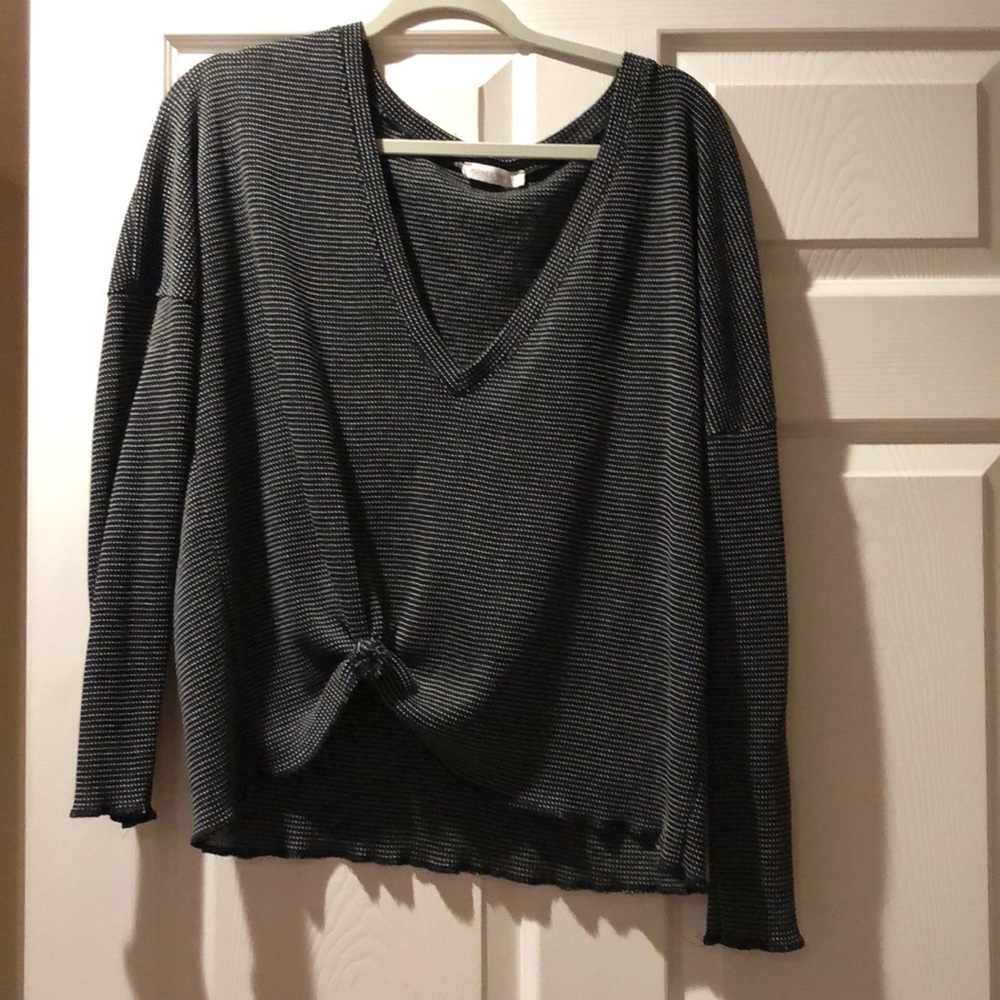 Black and white v neck sweater